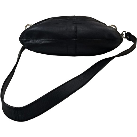 COACH F19730 Optic Black Chain Signature Crossbody Handbag Leather Trim - Picture 4 of 5